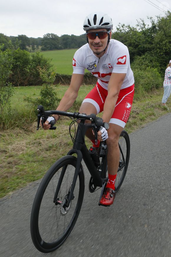 Exclusif - Claude Dartois - Etape du coeur au profit de l'association "Mécénat Chirurgie Cardiaque" lors du Tour de France 2021 entre Changé et Laval, France, le 30 juin 2021. © Christophe Clovis/Bestimage