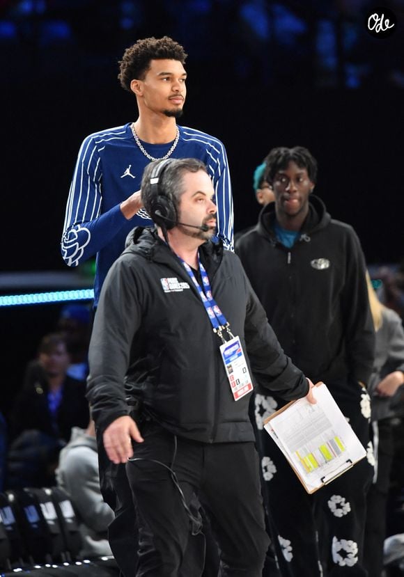 Victor Wembanyama - Match de gala NBA Jam team Teddy Riner contre team Esteban Ocon lors du NBA Paris Games 2025 à L'Accor Arena Bercy le 24 janvier 2025 © Ramsamy Veeren / Bestimage