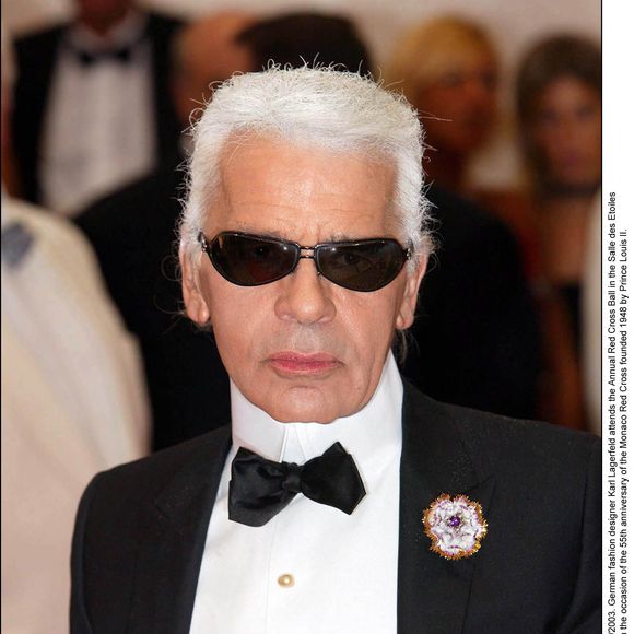 Le couturier allemand Karl Lagerfeld assiste au Bal annuel de la Croix-Rouge dans la Salle des Etoiles du Sporting Club de Monte-Carlo à l'occasion du 55ème anniversaire de la Croix-Rouge de Monaco. © ABACA.