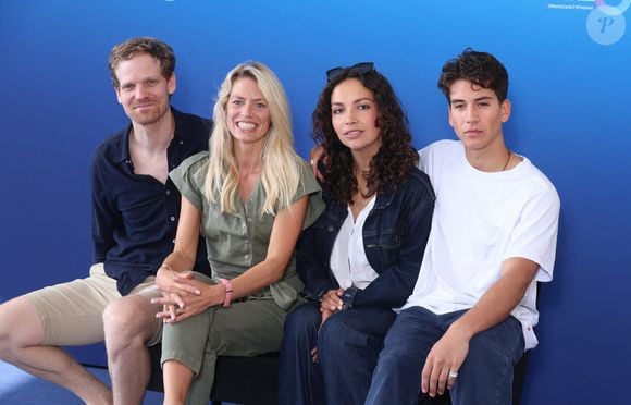 Constantin Balsan, Aurore Delplace, Marie Fevre et Mateo Paltel au photocall de "Un si grand soleil" lors de la 63eme édition du Festival de television de Monte-Carlo, Monaco, le 15 juin 2024. © Denis Guignebourg/BestImage
