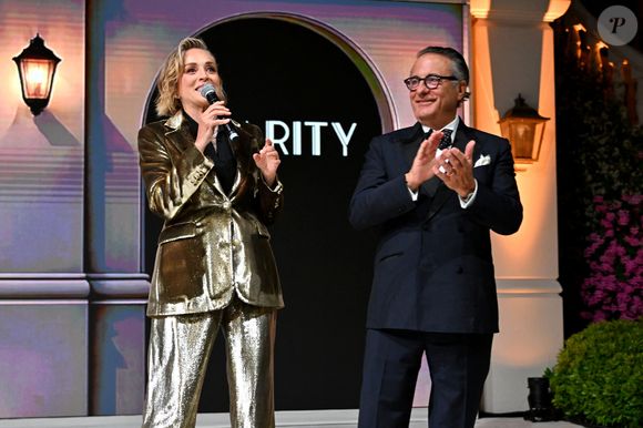 Exclusif - Sharon Stone et Andy Garcia - Dîner de charité "Knights of Charity" au Château de la Croix des Gardes à Cannes le 20 mai 2026.  © Bruno Bebert / Bestimage