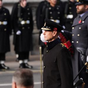 Le duc d'Édimbourg lors de la cérémonie du dimanche du Souvenir au cénotaphe de Londres. Royaume-Uni, le 9 novembre 2025. Photo by Jonathan Brady/PA Wire/ABACAPRESS.COM