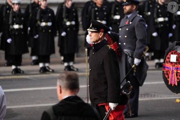 Le duc d'Édimbourg lors de la cérémonie du dimanche du Souvenir au cénotaphe de Londres. Royaume-Uni, le 9 novembre 2025. Photo by Jonathan Brady/PA Wire/ABACAPRESS.COM