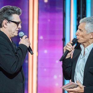 Marc Lavoine et Nagui lors du Téléthon 2024, à Saint Denis, près de Paris, France, le 29 novembre 2024. Photo par Alexis Jumeau/ABACAPRESS.COM