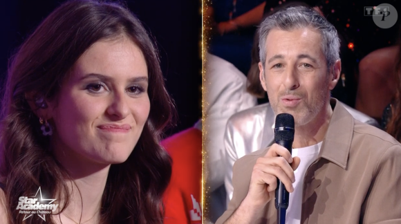 Lorsque celui-ci entame son discours par ces mots : "De mon point de vue, de mon œil de producteur, c'est vrai que Jeanne avait peut-être cette petite difficulté par rapport aux autres élèves pour la Star Academy...."

Jeanne et Michael Goldman lors du prime de la "Star Academy" spécial battle sur TF1 le 20 décembre 2025