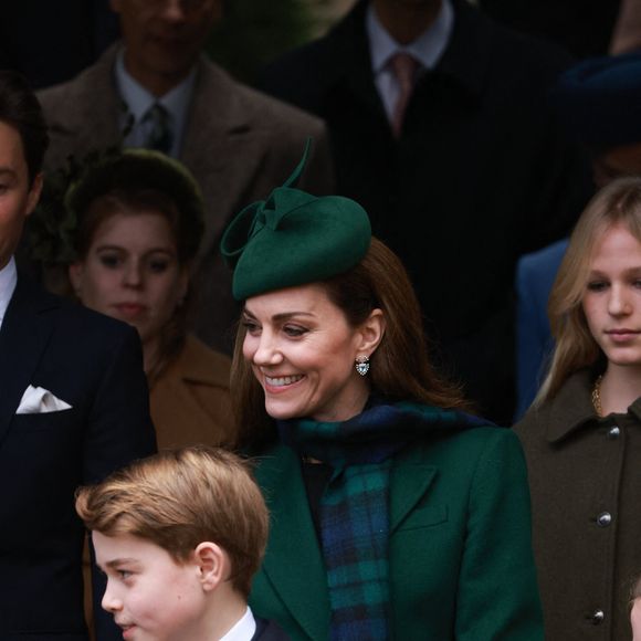 Catherine (Kate) Middleton, princesse de Galles, Prince George - La famille royale britannique se rend à la messe de Noël à Sandringham le 25 décembre 2024. ©Mirrorpix / Bestimage