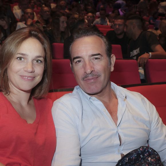 Exclusif - Nathalie Pechalat et son mari Jean Dujardin - People à la représentation exceptionnelle du spectacle musical "Sur la route Enchantée" de Chantal Goya au Palais des Congrès de la Porte Maillot à Paris - © Jack Tribeca / Bestimage