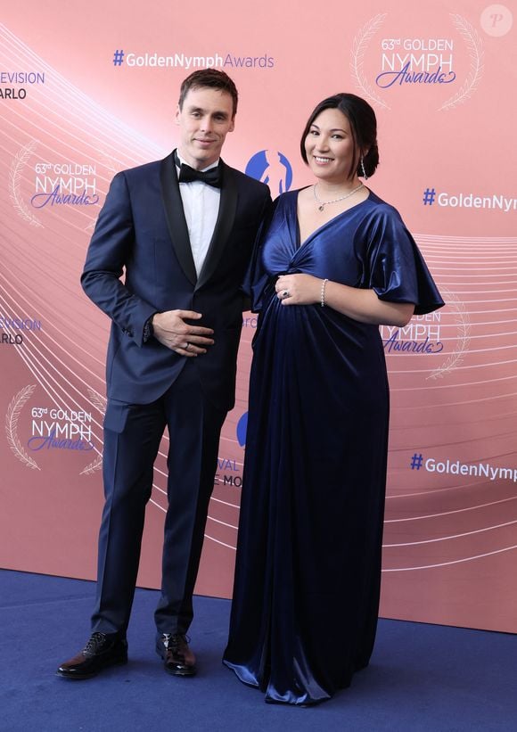 Louis Ducruet et Marie Ducruet (enceinte) - La famille princière au photocall et cérémonie de clôture de la 63ème édition du Festival de Télévision de Monte-Carlo (63rd Golden Nymph) au Grimaldi Forum à Monaco le 18 juin 2024.

© Denis Guignebourg / Bestimage