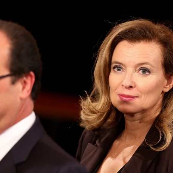 Valerie Trierweiler et Francois Hollande - Allocution du President de la Republique Francaise, Francois Hollande a l'occasion du lancement des Commemorations du Centenaire de la premiere Guerre Mondiale, au Palais de l'Elysee, le 7 Novembre 2013. © DOMINIQUE JACOVIDES / BESTIMAGE