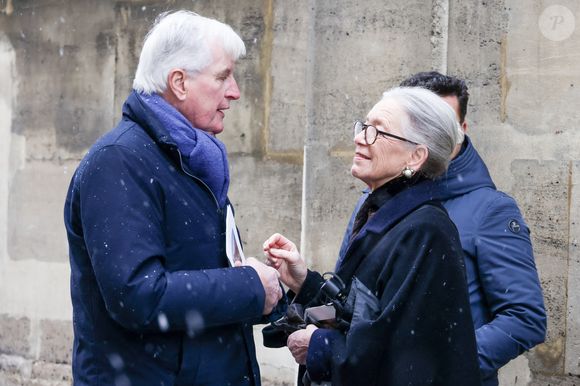 Michel Barnier aux obsèques de Marie-Josèphe Balladur, la femme d'E.Balladur, en l'église Notre Dame de l'Annonciation à Paris, France, le 7 janvier 2026. © Jack Tribeca/Bestimage