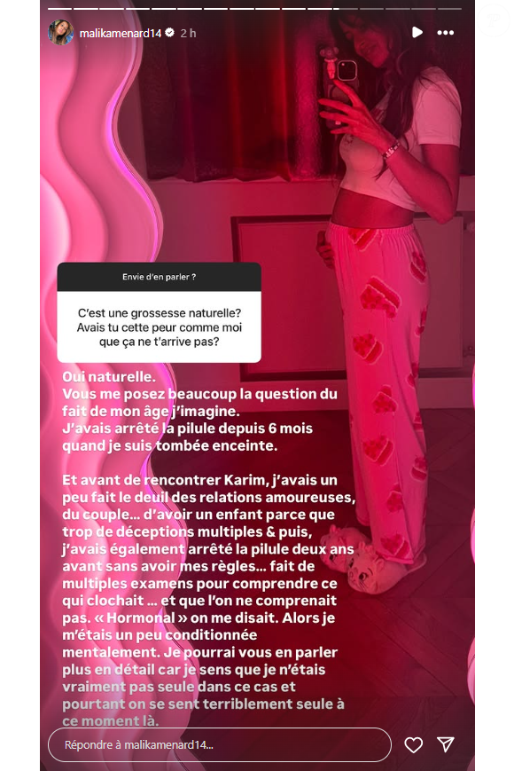 Malika Ménard attend son premier enfant avec son mari Karim. Instagram