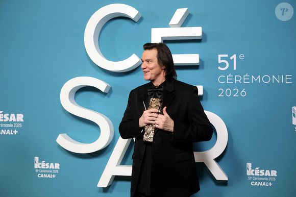 Jim Carrey (César d'Honneur pour l'ensemble de sa carrière) - Press room de la 51ème cérémonie des César, à l'Olympia. Paris, le 26 février 2026.
© Dominique Jacovides/Bestimage