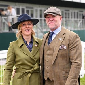 Zara Tindall et Mike Tindall au 3e jour du Cheltenham Festival, Royaume-Uni, le 13 mars 2025. Photo by Zak Hussein/Splash News/ABACAPRESS.COM