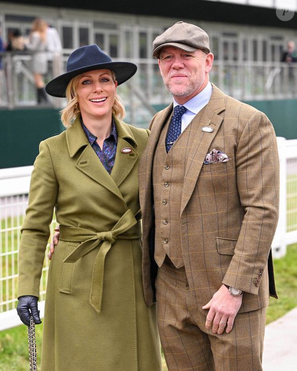 Zara Tindall et Mike Tindall au 3e jour du Cheltenham Festival, Royaume-Uni, le 13 mars 2025. Photo by Zak Hussein/Splash News/ABACAPRESS.COM