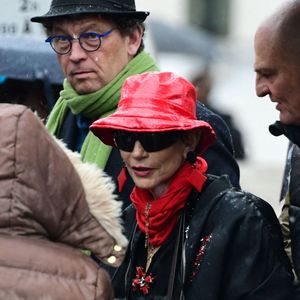 Exclusif - Isabelle Morini-Bosc aux obsèques de son mari Alain en l'église Saint-Pierre dans la commune d'Abrets en Dauphiné, France, le 14 mars 2025. © Romain Doucelin/Bestimage