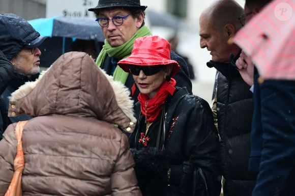 Exclusif - Isabelle Morini-Bosc aux obsèques de son mari Alain en l'église Saint-Pierre dans la commune d'Abrets en Dauphiné, France, le 14 mars 2025. © Romain Doucelin/Bestimage