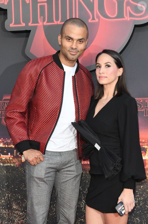 Tony Parker et Axelle Francine à la première de la série Netflix "Stranger Things - Saison 3" au cinéma Le Grand Rex à Paris, le 4 juillet 2019.
© Guirec Coadic/Bestimage