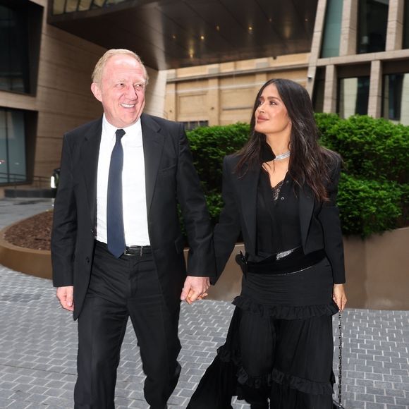 New York, NY  - EXCLUSIF  - Salma Hayek et son mari François-Henri Pinault profitent d'un dîner d'anniversaire intime à New York après leur séjour à Cannes. (Backgrid USA / Bestimage).