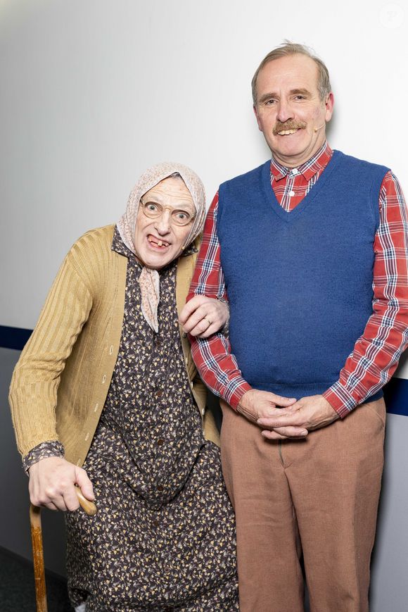 Exclusif - Les Bodin's (Vincent Dubois et Christian Fraiscinet) en backstage de l'enregistrement de l'émission "Famille je vous aime" présentée par Michel Drucker et qui sera diffusée le vendredi 29 mai sur France 3, à Paris, France, le 4 décembre 2025. © Gaffiot-Perusseau/Bestimage
