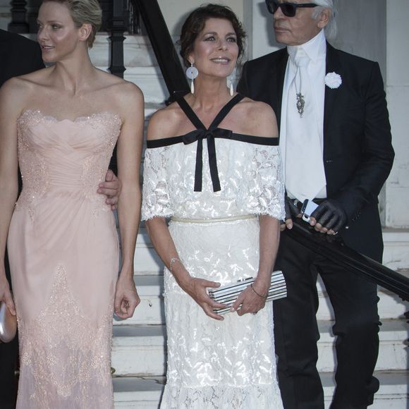La princesse Charlene de Monaco, la princesse Caroline de Hanovre arrivent au 'Love Ball' organisé par Natalia Vodianova au profit de la Naked Heart Foundation à l'Opéra Garnier. Monaco le 27 juillet 2013. Photo Marco Piovanotto/ABACAPRESS.COM