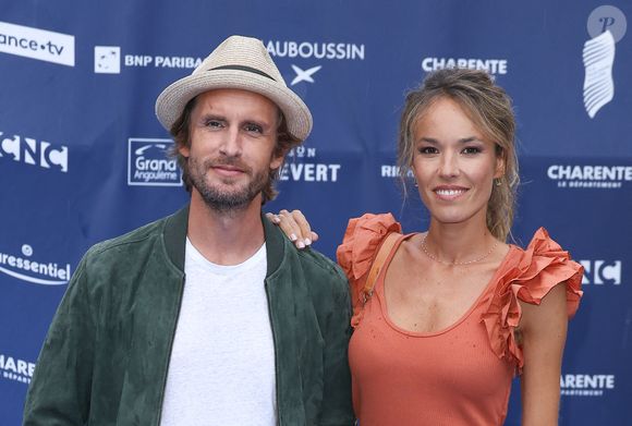 Philippe Lacheau et Elodie Fontan - Arrivées sur le tapis bleu de la 16ème édition du festival du film francophone de Angoulême le 26 août 2023.  © Coadic Guirec / Bestimage