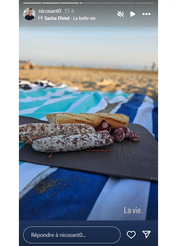 Mais aussi des apéros à la plage.
Nicolas Santoro en vacances avec ses six enfants, son ex-femme Camille Santoro malade.
