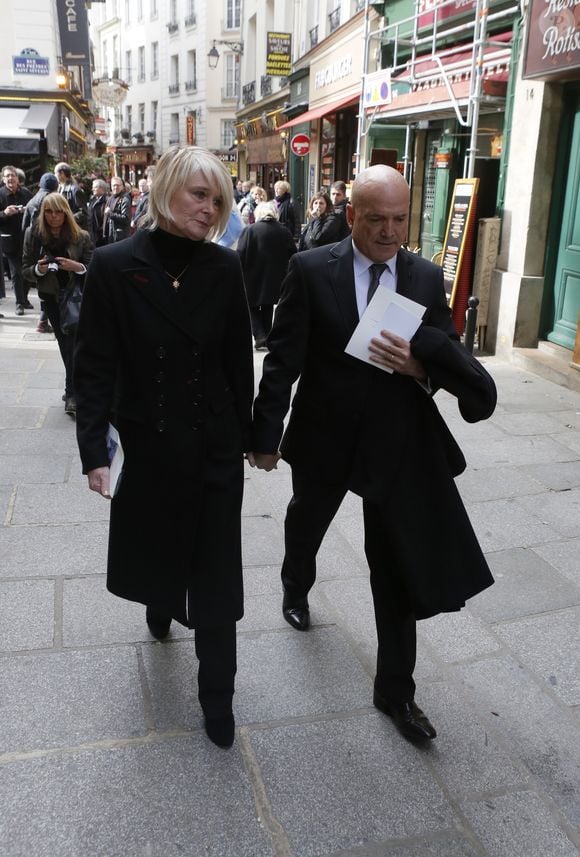 Louis Bodin et Claire Depeuille-Bodin - Obsèques de la navigatrice française Florence Arthaud en l'église Saint-Séverin à Paris, le 30 mars 2015. Jacovides - Clovis / Bestimage