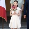 La princesse Gabriella de Monaco attend l'arrivée du président français pour une visite d'État de deux jours au Palais Princier de Monaco, le 7 juin 2025, Monaco. Photo by David NIVIERE/ABACAPRESS.COM
