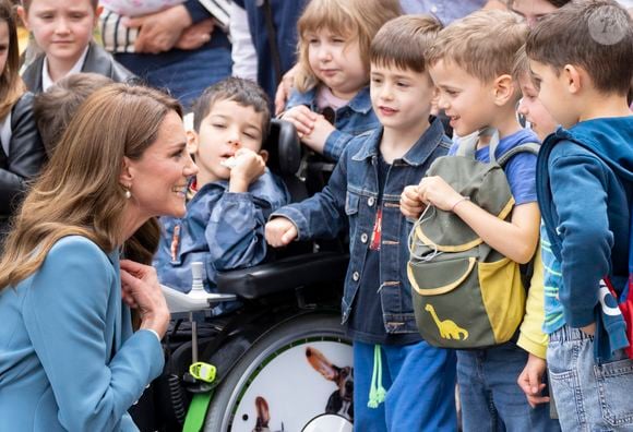 Son Altesse Royale, Catherine, Princesse de Galles (Catherine (Kate) Middleton, princesse de Galles), visite de 2 jours en Italie. À son arrivée à la mairie de Reggio Emilia, elle est accueillie par le maire de la ville, Marco Massari, le 13 mai 2026. © GoffPhotos/Bestimage