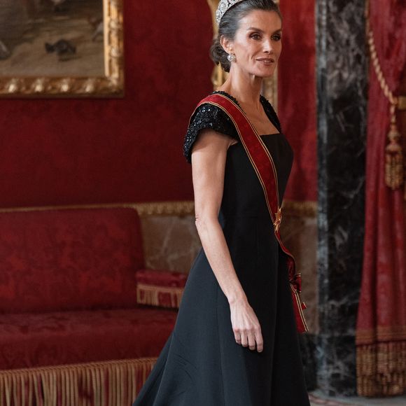 Le roi Felipe VI et la reine Letizia d'Espagne, accueillent Frank-Walter Steinmeier (Président fédéral de l'Allemagne) et sa femme Elke Budenbender pour un dîner de gala en leur honneur au palais royal à Madrid. Photo par LALO YASKY / BESTIMAGE
