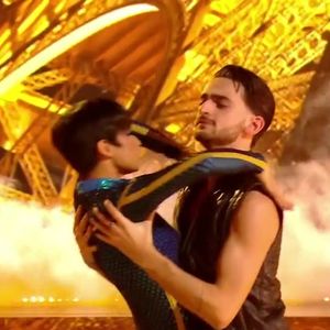 Nino Mosa et Eve Gilles lors de leur premier prime de "Danse avec les stars", le 14 février 2025, sur TF1