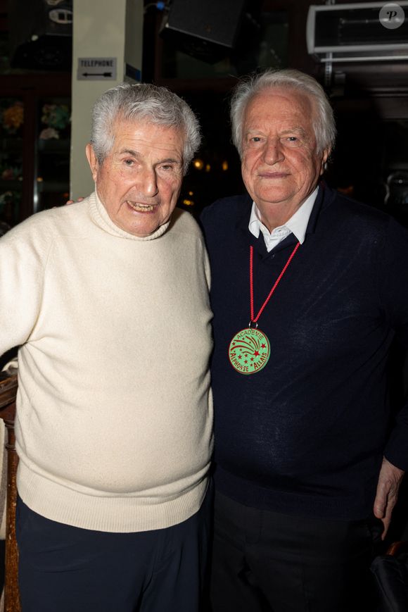 Claude Lelouch, André Dussollier lors de la cérémonie d'intronisation de A.Dussollier et C.Frot à l'académie Alphonse Allais au cabaret La Crémaillère 1900 à Paris le 26 janvier 2026

© Tiphaine Praud-Lebely / Bestimage