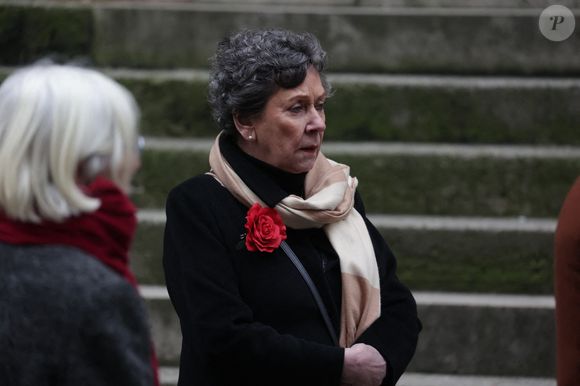 Genevieve Laborde lors de la cérémonie des obsèques de Catherine Laborde à l'église Saint-Roch à Paris, France, le 6 février 2025. L'emblématique présentatrice météo de TF1 est décédée le 28 janvier 2025 à l'âge de 73 ans, des suites d'une démence à corps de Lewy, une maladie neurodégénérative dont Catherine Laborde souffrait depuis 2014. Photo by Nasser Berzane/ABACAPRESS.COM