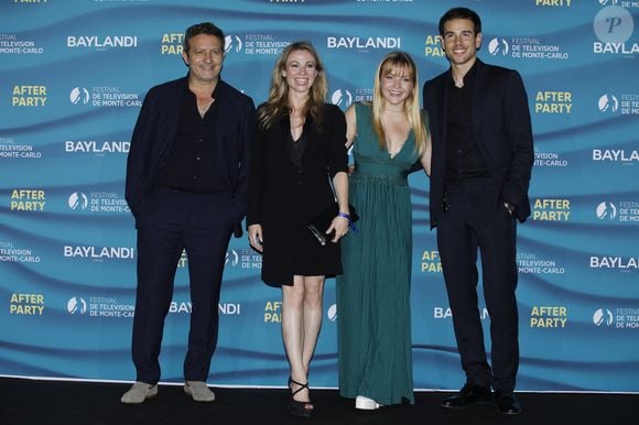Farouk Bermouga, Maud Baecker, Alice Varela, et Rob Adrien au photocall de l'after party de la cérémonie d'ouverture de la 61ème édition du Festival de Télévision de Monte-Carlo au Monte Carlo Beach, à Monaco, le 17 juin 2022. © Denis Guignebourg/BestImage