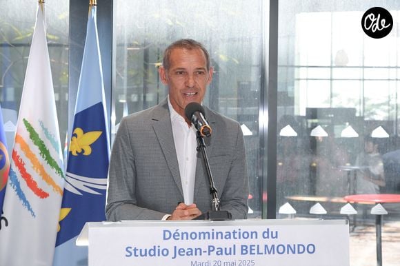 Paul Belmondo inaugure le studio Jean-Paul Belmondo sur le campus Georges Méliès de l'université Côte d'Azur à Cannes, le 20 mai 2025. Photo par LIONEL URMAN  / BESTIMAGE