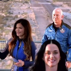 Picture MUST credit: Blue Origin
 Pop star Katy Perry and Lauren Sanchez , the fiancée of Amazon billionaire Jeff Bezos, amongst the six women in a space flight aboard the Jeff Bezos Blue Origin rocket .
Blue Origin's 11th human flight, NS-31, lifted off from Site One in West Texas for the trip in 
The six women are: former NASA rocket scientist Aisha Bowe, 38; bioastronautics researcher and civil rights activist Amanda Nguyen, 38; TV journalist Gayle King, 70, Pop star Perry , 40,  film producer Kerianne Flynn , 35, and journalist Sánchez, 55.
Jeff Bezos was there to see the woman safely into their New Shepard capsule before take-off.
The woman experienced four minutes of weightlessness.
During the roughly 10-minute flight, the crew flew just above the Kármán line, an invisible boundary at an altitude of 62 miles / 100 km widely accepted as the edge of space, before the capsule descended under parachutes and landed in the Texas desert.

Picture supplied by JLPPA