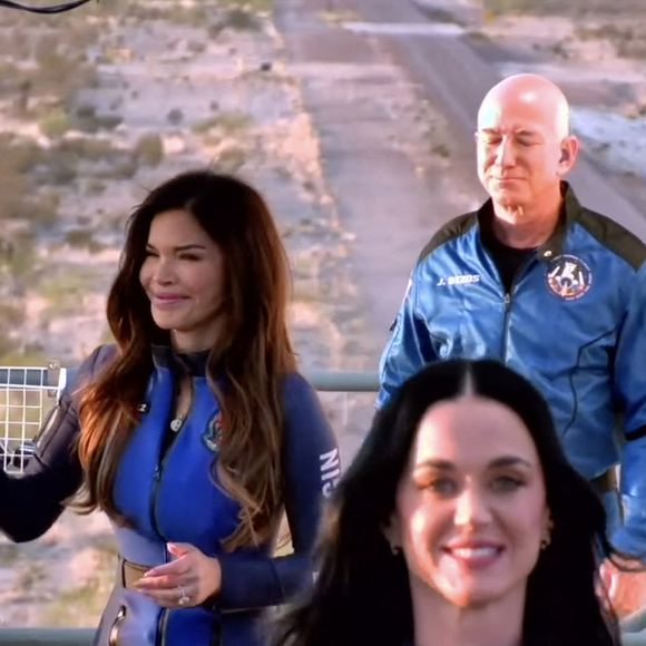 Picture MUST credit: Blue Origin
 Pop star Katy Perry and Lauren Sanchez , the fiancée of Amazon billionaire Jeff Bezos, amongst the six women in a space flight aboard the Jeff Bezos Blue Origin rocket .
Blue Origin's 11th human flight, NS-31, lifted off from Site One in West Texas for the trip in 
The six women are: former NASA rocket scientist Aisha Bowe, 38; bioastronautics researcher and civil rights activist Amanda Nguyen, 38; TV journalist Gayle King, 70, Pop star Perry , 40,  film producer Kerianne Flynn , 35, and journalist Sánchez, 55.
Jeff Bezos was there to see the woman safely into their New Shepard capsule before take-off.
The woman experienced four minutes of weightlessness.
During the roughly 10-minute flight, the crew flew just above the Kármán line, an invisible boundary at an altitude of 62 miles / 100 km widely accepted as the edge of space, before the capsule descended under parachutes and landed in the Texas desert.

Picture supplied by JLPPA