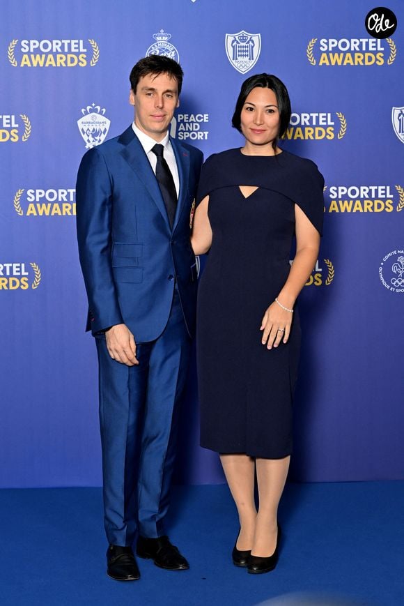 Louis et Marie Ducruet durant le photocall des Sportel Awards 2025 au Grimaldi Forum à Monaco, le 20 octobre 2025.
 © Bruno Bebert/Bestimage