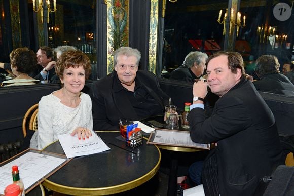 Catherine Laborde en répétition au Petit Théâtre du Gymnase.  Pause café avec François Rollin et Guy Carlier le 30 octobre 2012 . Photo by Pascal Baril/ABACAPRESS.COM