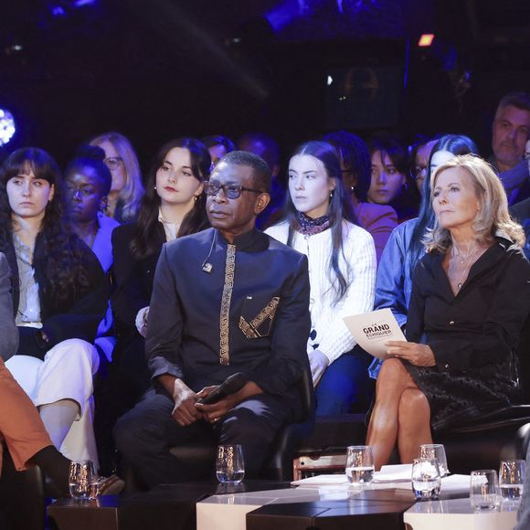 Exclusif - Jean-Christophe Rufin, Youssou N’Dour, Claire Chazal lors de l'enregistrement de l'émission "Le Grand Echiquier, Spéciale Afrique", présentée par C.Chazal et A.Manoukian et diffusée le 28 août 2025 sur France 2, à Paris, France, le 14 septembre 2024. © Jack Tribeca/Bestimage
