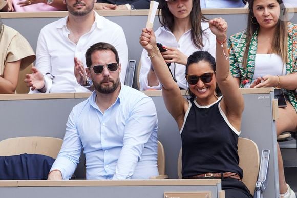 Thomas Pesquet, Amina Sabeur (Directrice générale de la French American Foundation France) dans les tribunes de la finale Dames des Internationaux de Tennis de Roland Garros à Paris le 8 juin 2024.

© Jacovides-Moreau/Bestimage