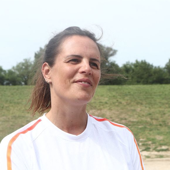 Laure Manaudou lors de la cérémonie d'allumage de la flamme olympique pour les Jeux Olympiques de Paris 2024 sur le site archéologique de l'ancienne Olympie, berceau des Jeux Olympiques antiques dans le sud de la Grèce, le 16 avril 2024. Photo par Eurokinissi/ABACAPRESS.COM