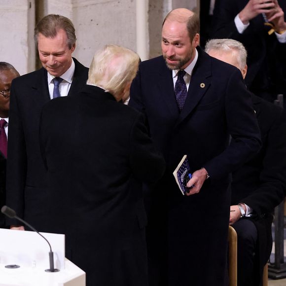 Le roi Philippe de Belgique, La grande-duchesse Maria Teresa de Luxembourg, Le grand-duc Henri de Luxembourg, Donald Trump salue le prince William, prince de Galles, - Cérémonie de réouverture de la cathédrale Notre-Dame de Paris, le 7 décembre 2024. Joyau de l’art gothique, lieu de culte et de culture, symbole universel de la France et de son histoire, la cathédrale de Notre-Dame de Paris rouvre ses portes les 7 et 8 décembre, cinq ans après le terrible incendie qui l’avait ravagée le 15 avril 2019. 
© Dominique Jacovides / Bestimage