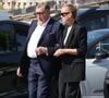 Laeticia Hallyday et Jean-Claude Camus - Arrivées aux obsèques de Philippe Labro en l'église de Saint-Germain-des-Prés à Paris le 13 juin 2025. © Dominique Jacovides - Christophe Clovis / Bestimage