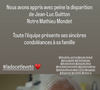 "Nous avons appris avec peine la disparition de Jean-Luc Guitton, notre Mathieu Mondet. 

Le comédien Jean-Luc Guitton est décédé.