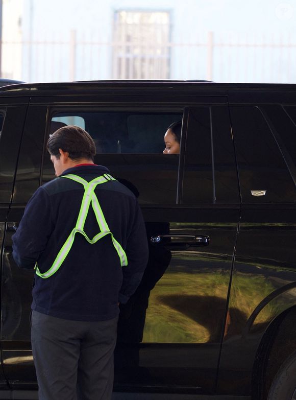 Exclusif - Rihanna et A$AP Rocky sortent du tribunal de Los Angeles le 7 février 2025 @Backgrid USA / Bestimage