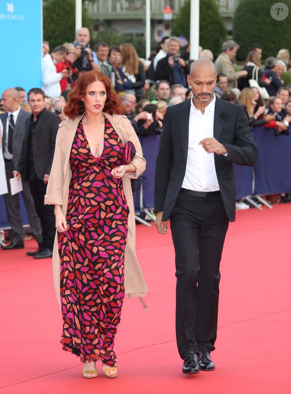 Audrey Fleurot enceinte et son compagnon Djibril Glissant - Avant-première du film "Everest" et soirée d'ouverture lors du 41ème Festival du film américain de Deauville, le 4 septembre 2015. Guignebourg / Borde / Bestimage