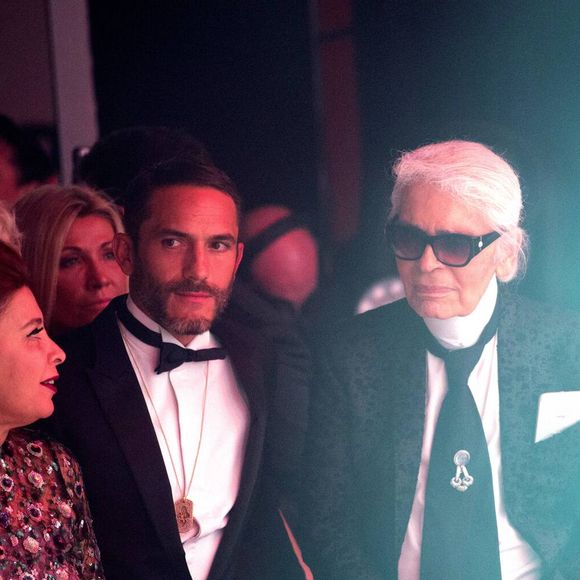Karl Lagerfeld, Sébastien Jondeau - 63ème Bal de la Rose sur le thème de la Sécession Viennoise, imaginé par K.Lagerfeld au profit de la Fondation Princesse Grace dans la Salle des Etoiles au Sporting Monte Carlo à Monaco, le 18 mars 2017. © Pierre Villard / Palais Princier / SBM via Bestimage