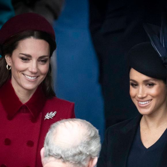 Catherine Kate Middleton, duchesse de Cambridge, Meghan Markle, duchesse de Sussex -  La famille royale assiste à la messe de Noël à Sandringham le 25 décembre 2018.