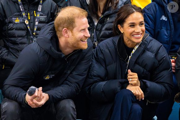 Le prince Harry, duc de Sussex, et Meghan Markle, duchesse de Sussex, ont été aperçus au Hillcrest Recreation Centre au Canada, soutenant le curling en fauteuil roulant lors des Invictus Games Vancouver Whistler 2025, le 09 février 2025. ©Backgrid USA / Bestimage